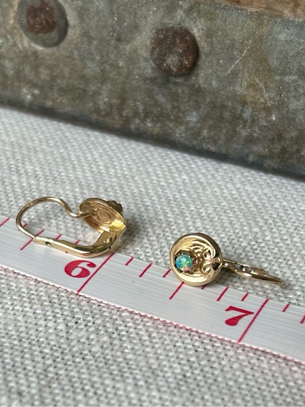 14k Opal Earrings - Picture 11 of 14